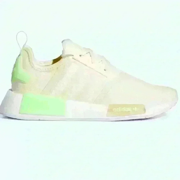 New Adidas Cream White / Semi Green Spark NMD_R1 SHOES IG8388 Running Size 7.5 - Picture 4 of 15